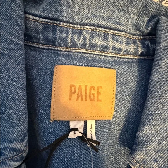 NWT PAIGE Maggy Tie Waist Long Sleeve Denim Romper jeans size 12 NWT - Picture 7 of 8